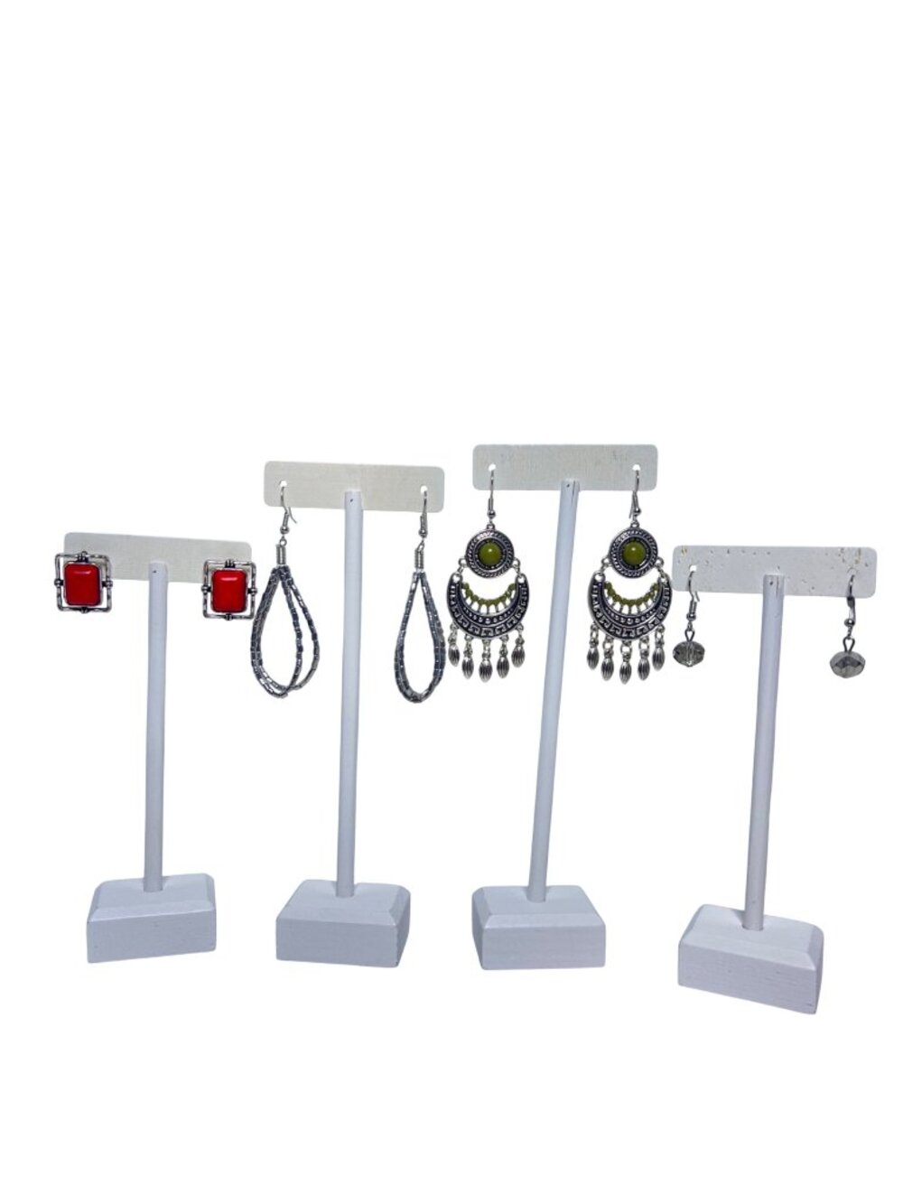 Lot of 4 Paparazzi Silver Tone Pierced Dangle Earrings (6474)